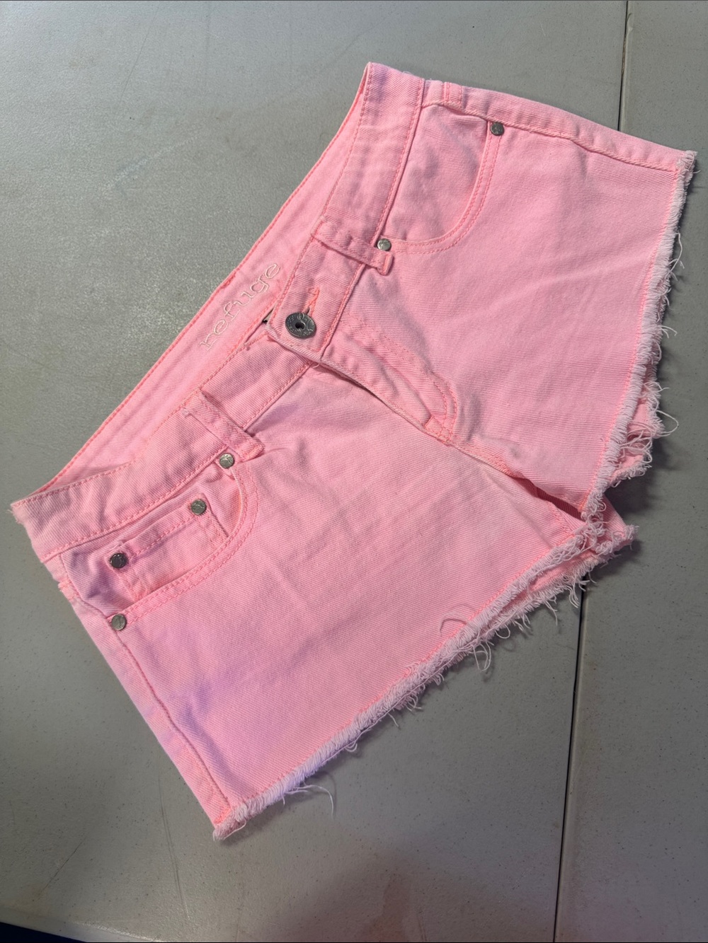 Refuge Pink Denim Cutoff Shorts